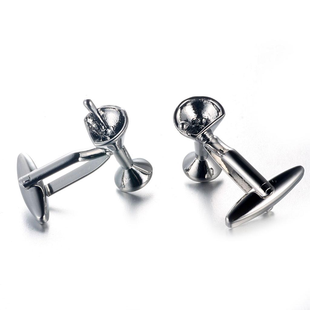 Cufflinks Silver Set - กระดุมข้อมือผู้ชาย ทองเหลือง สีเงิน เครื่องประดับเสื้อแฟชั่น ชุดกระดุมข้อมือสุดหรูสำหรับงานแต่งงาน งานเลี้ยง