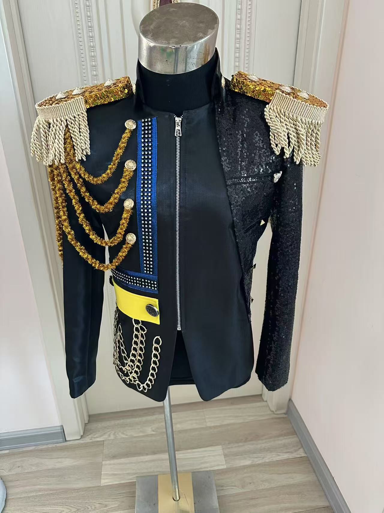 Men'S Formal Wear In Wedding - เสื้อแจ็คเก็ตชายพู่ห้อยสไตล์รอยัลสำหรับงานแต่งงาน งานเลี้ยง งานแสดงบนเวที ชุดออกงานกลางคืน