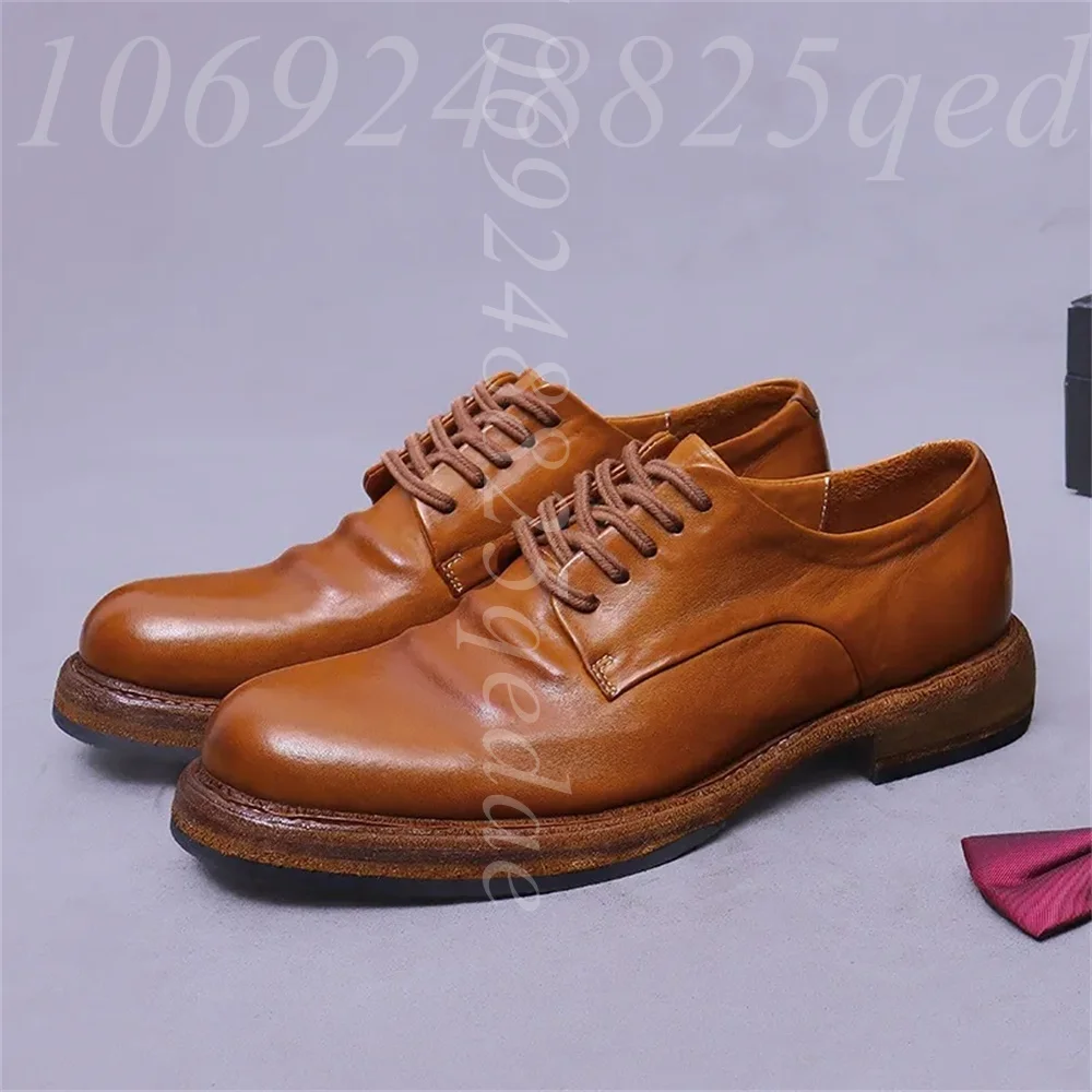 Formal Men Daily Wear Footwear - รองเท้าอ็อกซ์ฟอร์ดผูกเชือกสไตล์วินเทจทำมือสำหรับผู้ชาย, รองเท้าลำลองสไตล์เรโทรสำหรับธุรกิจ, รองเท้าทางการที่สวมใส่สบายสำหรับออฟฟิศและการใช้งานในชีวิตประจำวัน
