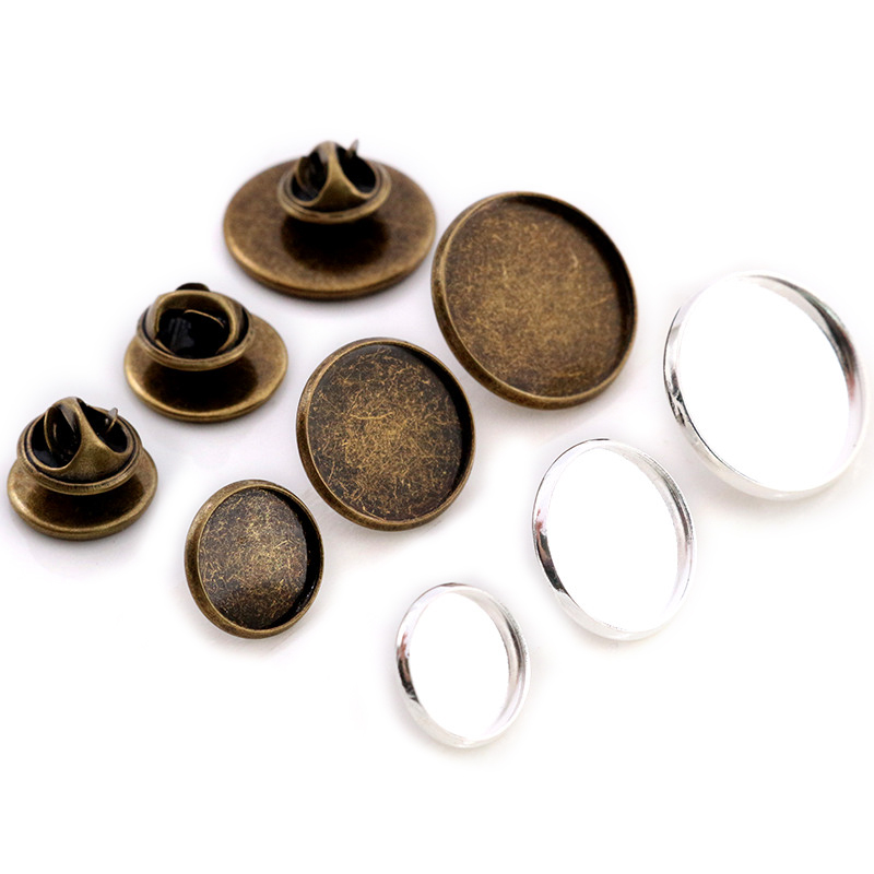Cufflinks Silver Set - 10pcs 12-20 มม.ขนาดด้านใน Silver Plated Bronze