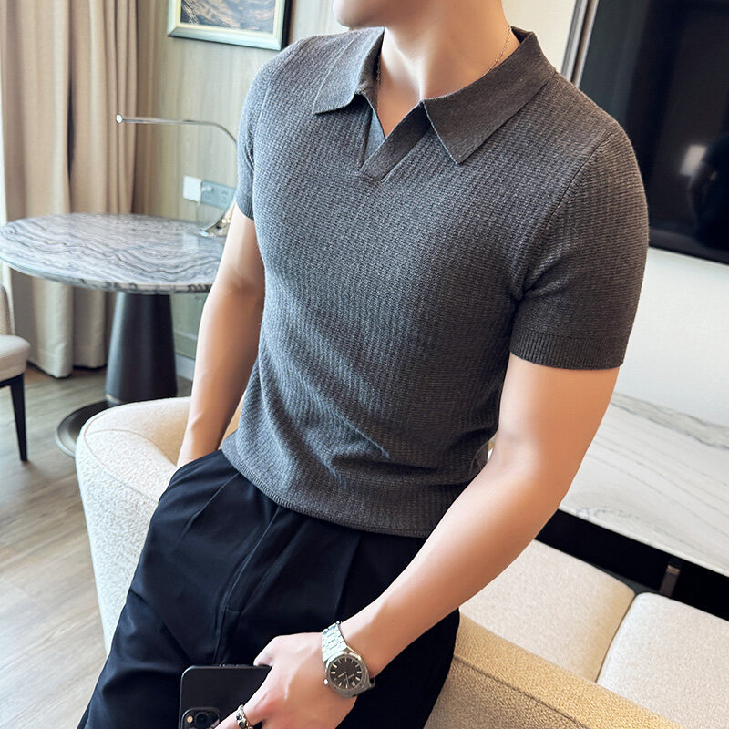 เสื้อสเวตเตอร์คอปกโปโลทรงเข้าร - Men'S Polo Formal Wear บทวิจารณ์และราคา
