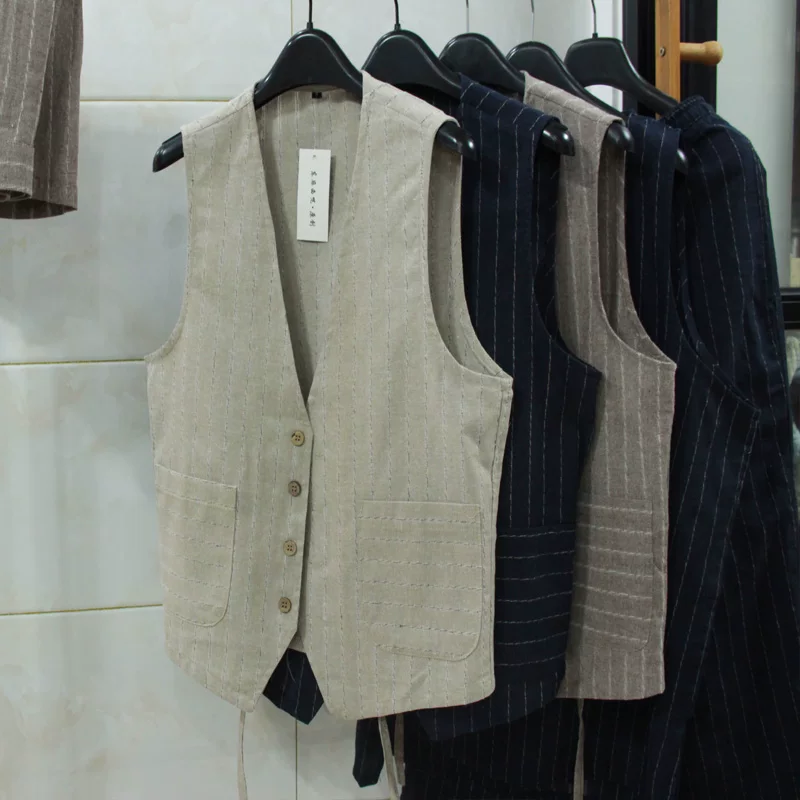 เสื้อกั๊กผ้าลินินสไตล์ลำลองแบบ - Men Formal Wear For Summer บทวิจารณ์และราคา