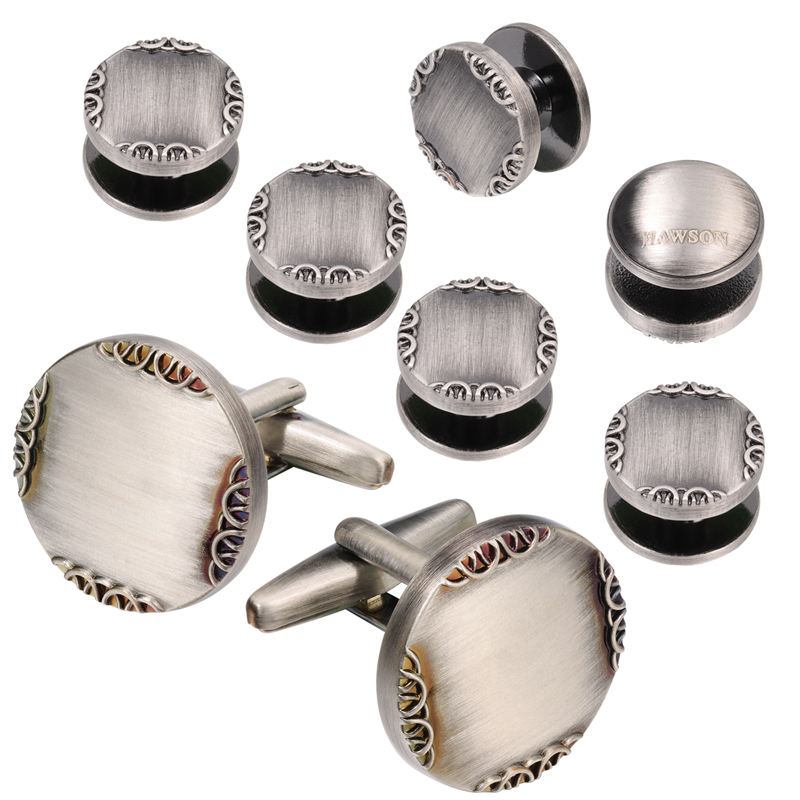 ใหม่โบราณเงินสี Cufflink และ S - Cufflinks Silver Set บทวิจารณ์และราคา