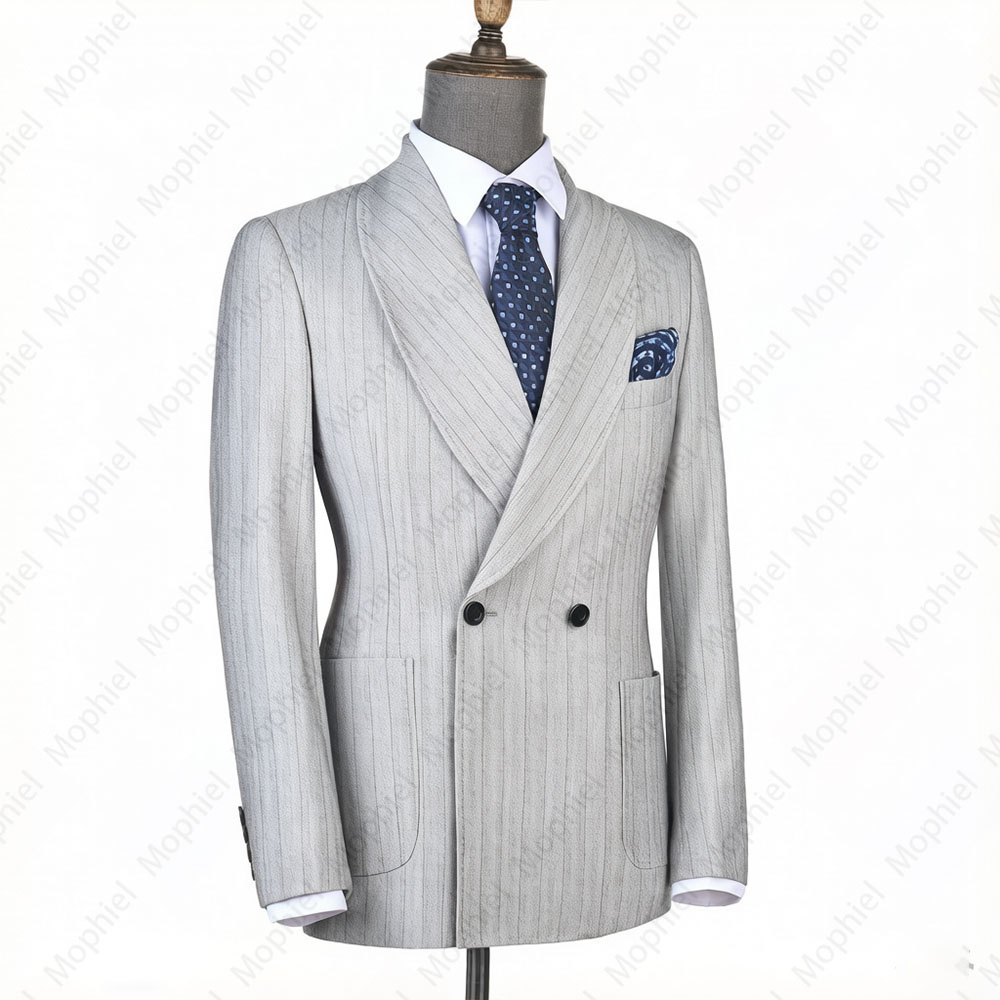 ชุดสูทผู้ชายสีเทาอ่อน Mophiel  - Men'S Formal Wear In Wedding บทวิจารณ์และราคา