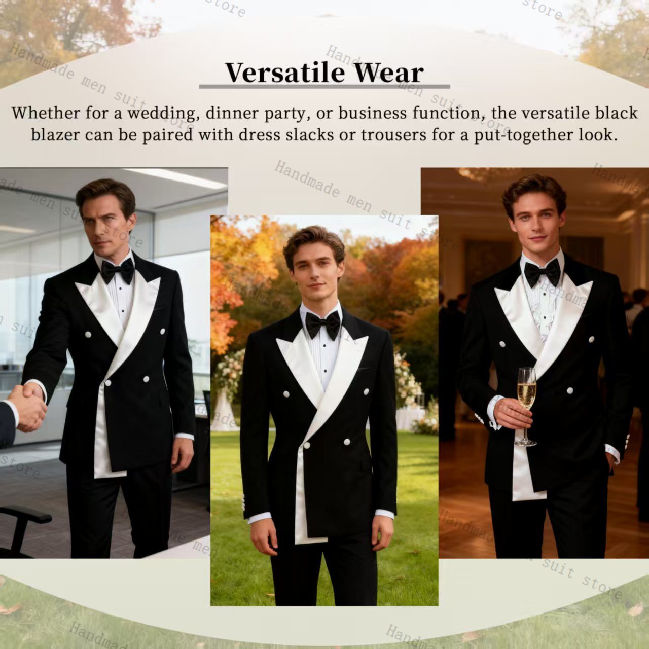 ชุดสูทผู้ชายฤดูใบไม้ร่วง 2 ชิ้ - Men Formal Wear Wedding Guest บทวิจารณ์และราคา