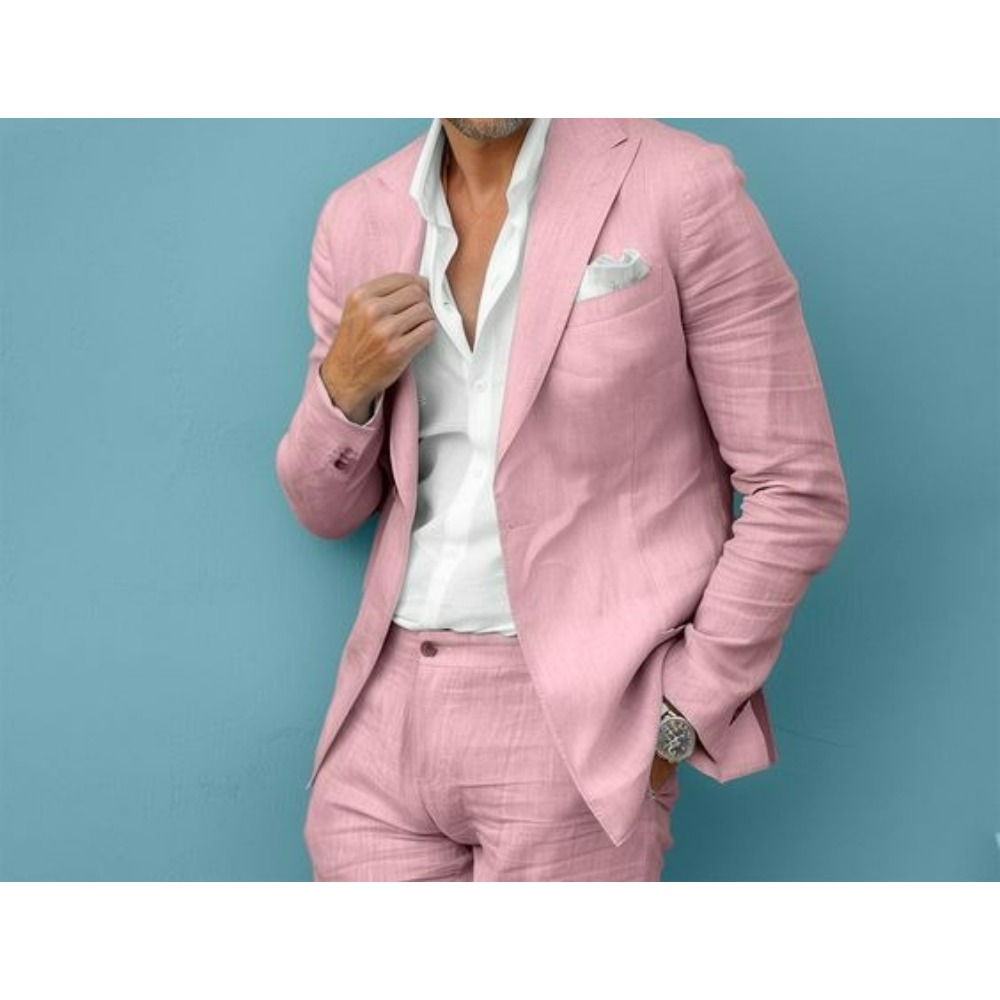 ชุดสูทผู้ชายผ้าลินินทรงสลิมฟิต - Men Formal Wear For Summer บทวิจารณ์และราคา