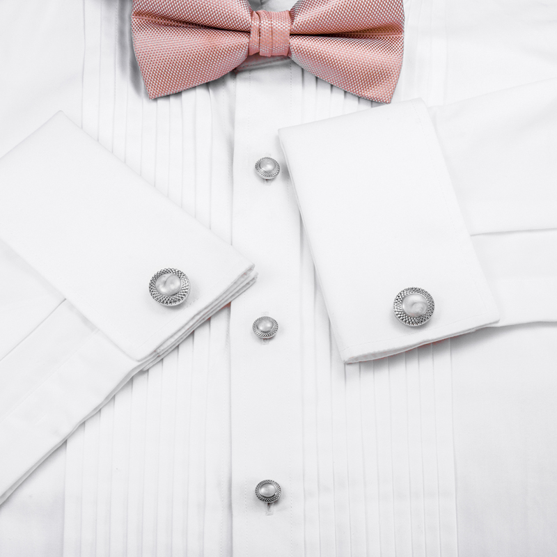 ชุดกระดุมข้อมือและกระดุมเสื้อแ - Cufflinks Silver Set บทวิจารณ์และราคา