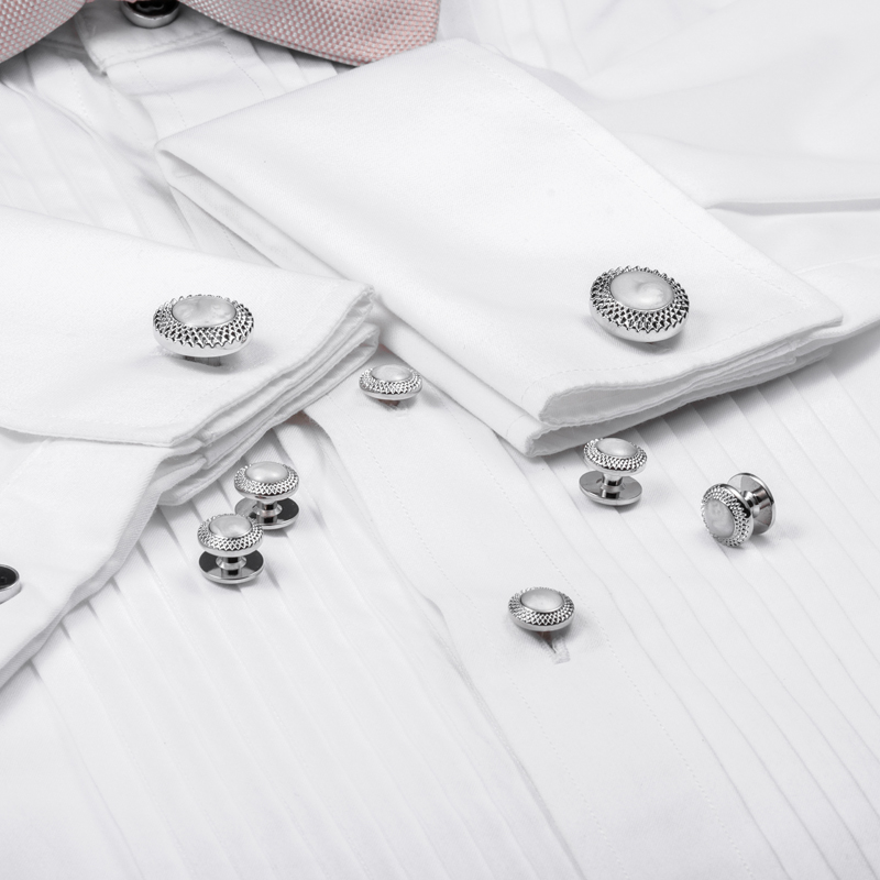 ชุดกระดุมข้อมือและกระดุมเสื้อแ - Cufflinks Silver Set บทวิจารณ์และราคา