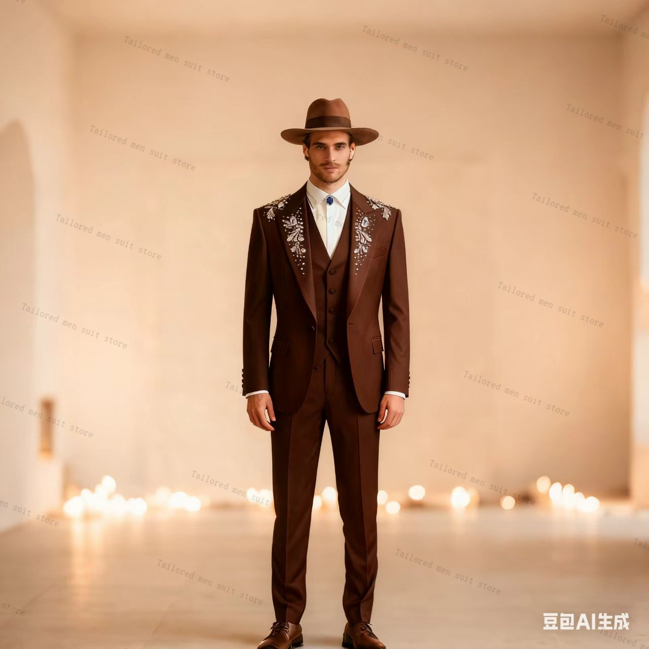 ชุดสูทสีเขียวสำหรับผู้ชาย 3 ชิ - Men Formal Wear Wedding Guest บทวิจารณ์และราคา