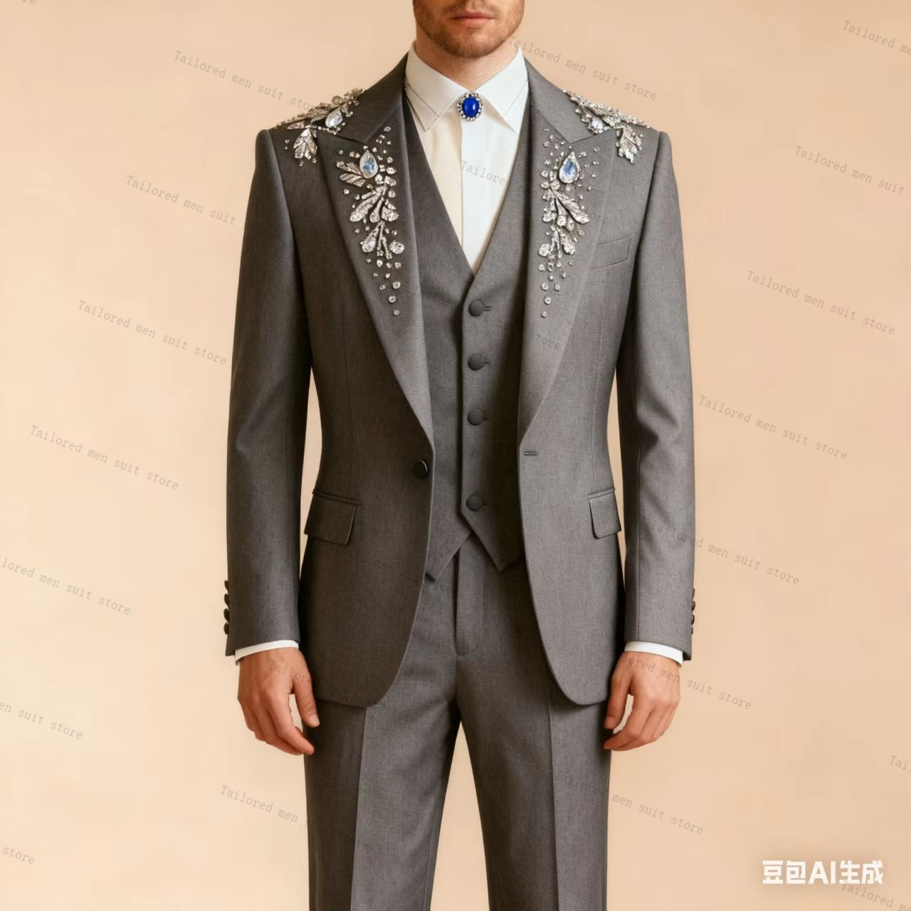 ชุดสูทสีเขียวสำหรับผู้ชาย 3 ชิ - Men Formal Wear Wedding Guest บทวิจารณ์และราคา