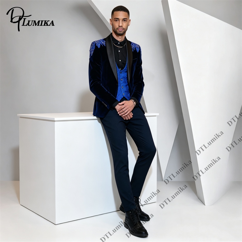 ชุดสูทผู้ชาย Peagent 3 ชิ้น ผ้ - Men'S Formal Wear In Wedding บทวิจารณ์และราคา