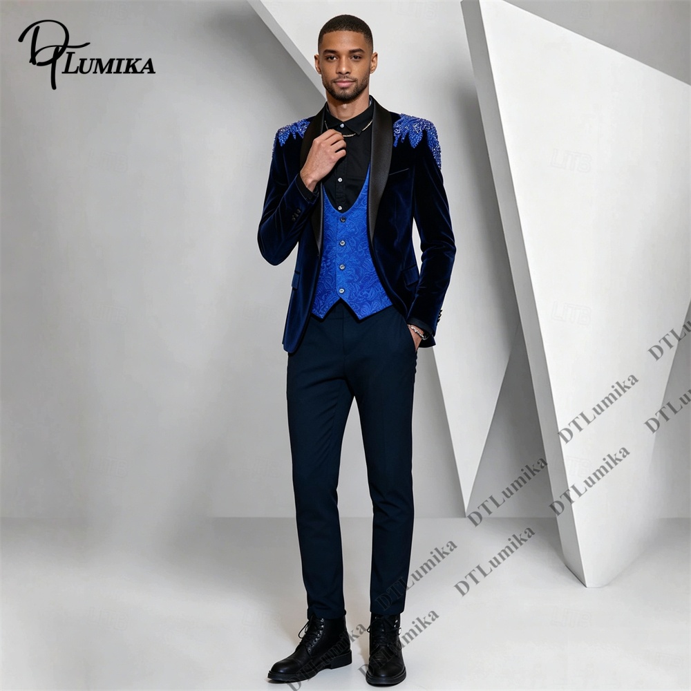 ชุดสูทผู้ชาย Peagent 3 ชิ้น ผ้ - Men'S Formal Wear In Wedding บทวิจารณ์และราคา