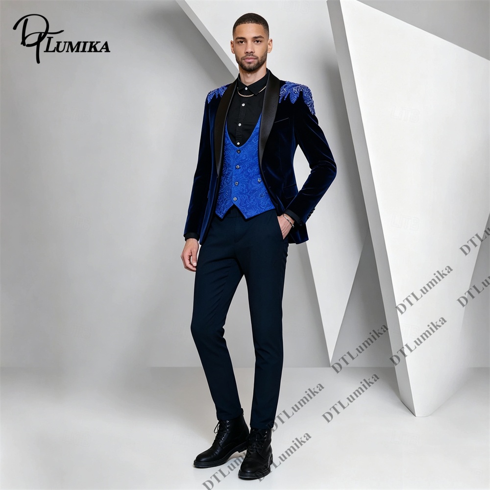 ชุดสูทผู้ชาย Peagent 3 ชิ้น ผ้ - Men'S Formal Wear In Wedding บทวิจารณ์และราคา