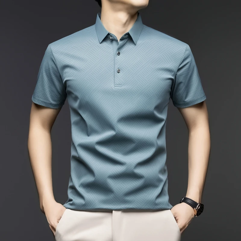 เสื้อโปโลผู้ชายลายหรูหรา แขนสั - Men'S Polo Formal Wear บทวิจารณ์และราคา